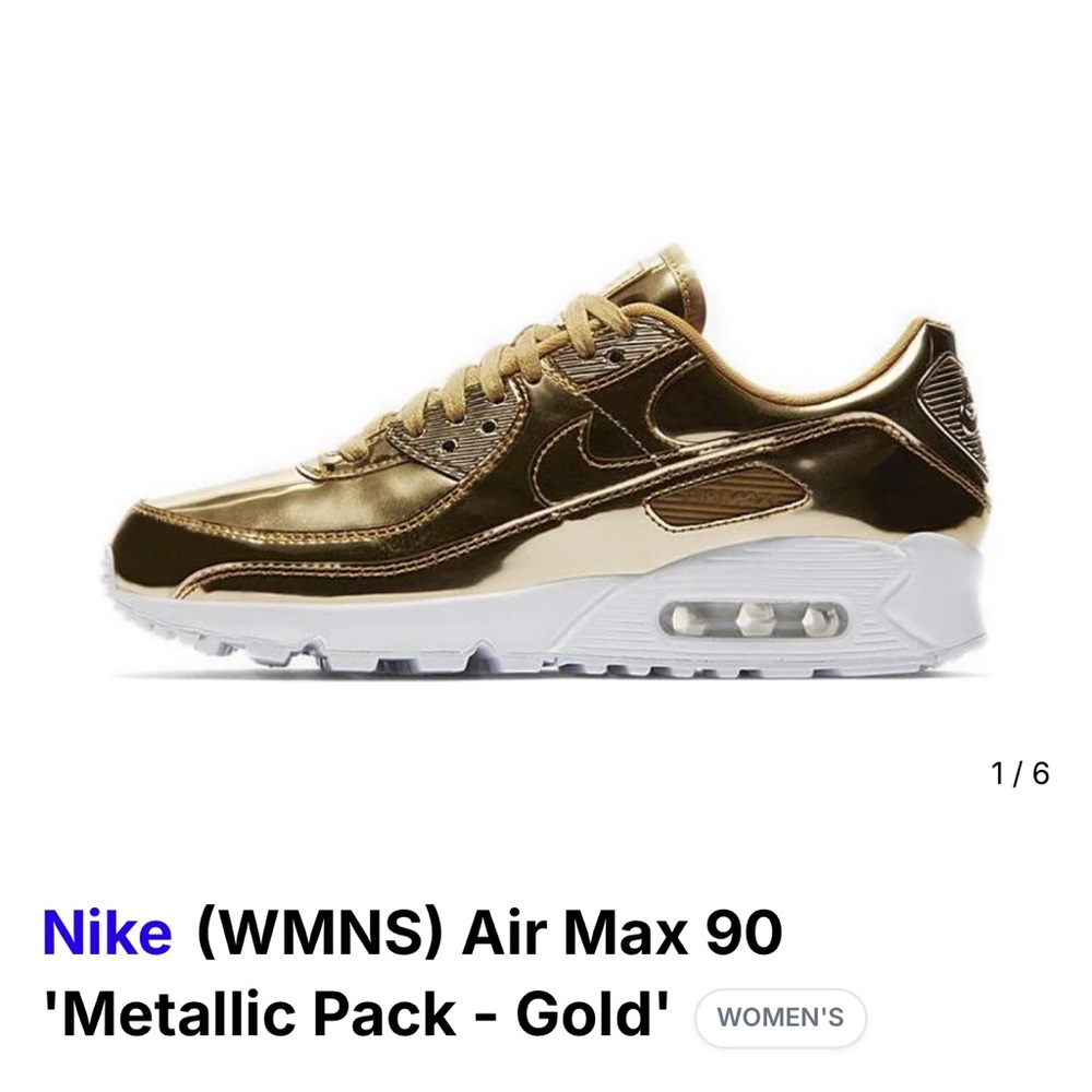 Nike Air Max 90 Metallic Gold Sneakers